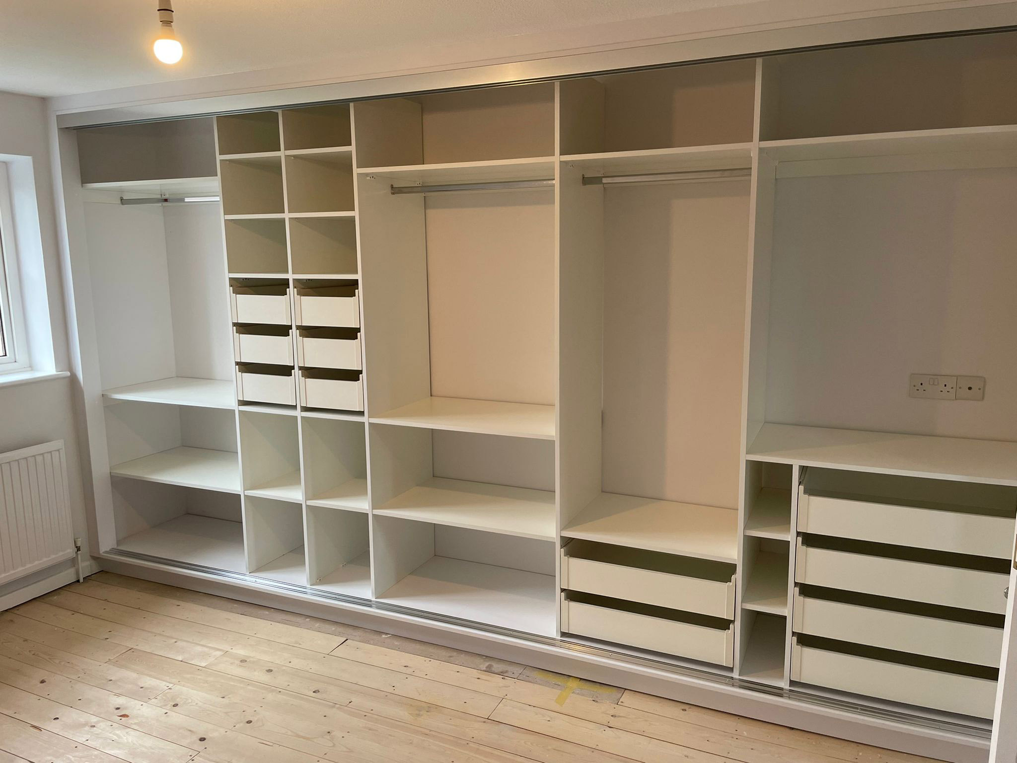 Interior of built-in wardrobe